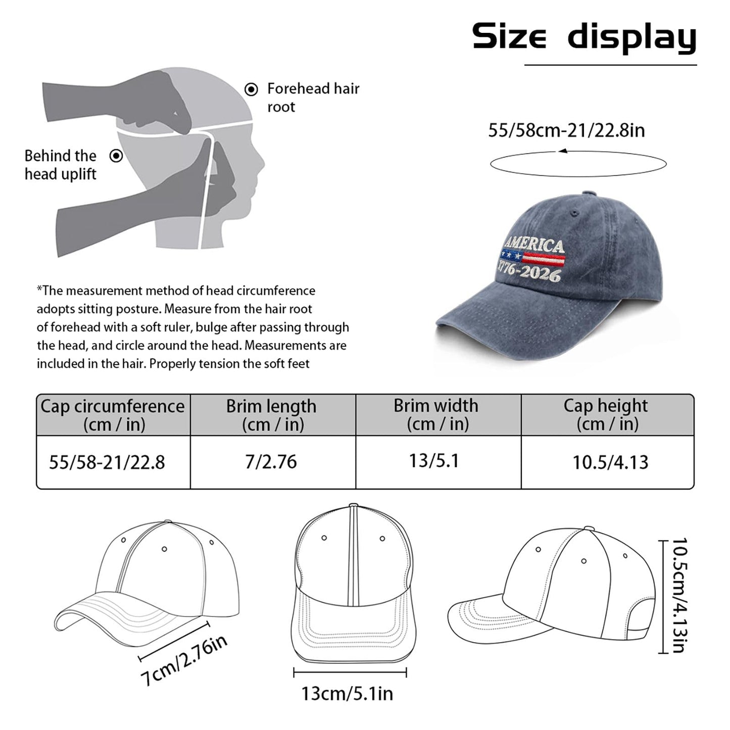 Funny Hat America Hats for Men Gifts for Dad Baseball Cap
