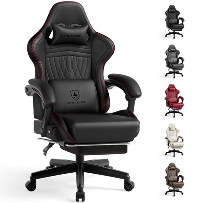 GTPLAYER Gaming Chair for Adults, Ergonomic Computer Game Chairs with Speakers, Footrest & Linkage Armrest, Reclining High Back Silla Gamer for Home Office, Ace Pro, Off-White