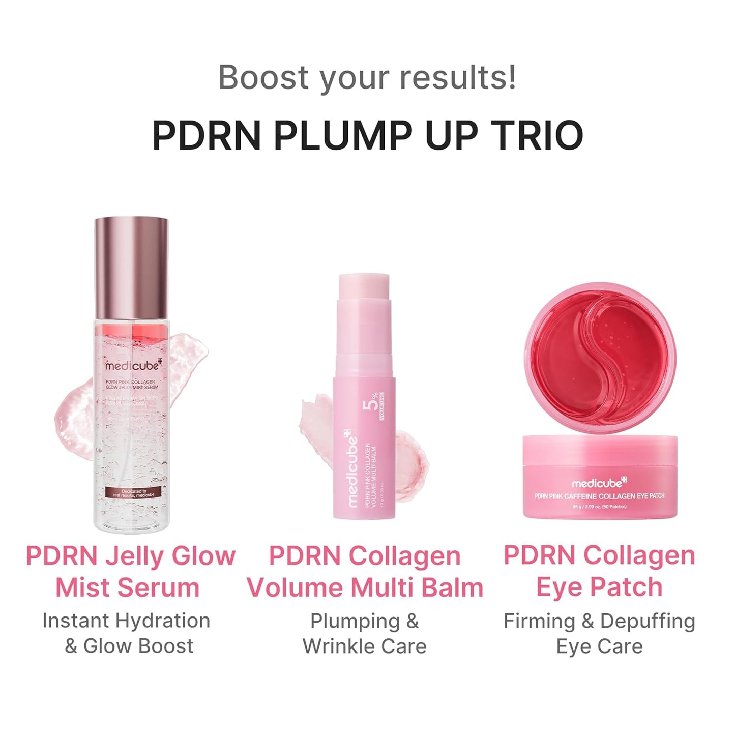 medicube PDRN Pink Collagen Volume Multi Balm Stick - Face & Body Balm | Volufiline, PDRN, NAD, Collagen - Under-Eyes, Neck, Forehead, Smile Lines, Lips, Plumping & Radiance for Line Care, K-Beauty