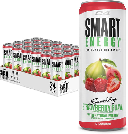 C4 Smart Energy Drinks Variety Pack, Sugar Free Performance Fuel & Nootropic Brain Booster, Coffee Substitute or Alternative, 4 Flavor Berry Breeze Variety (Pack of 24)
