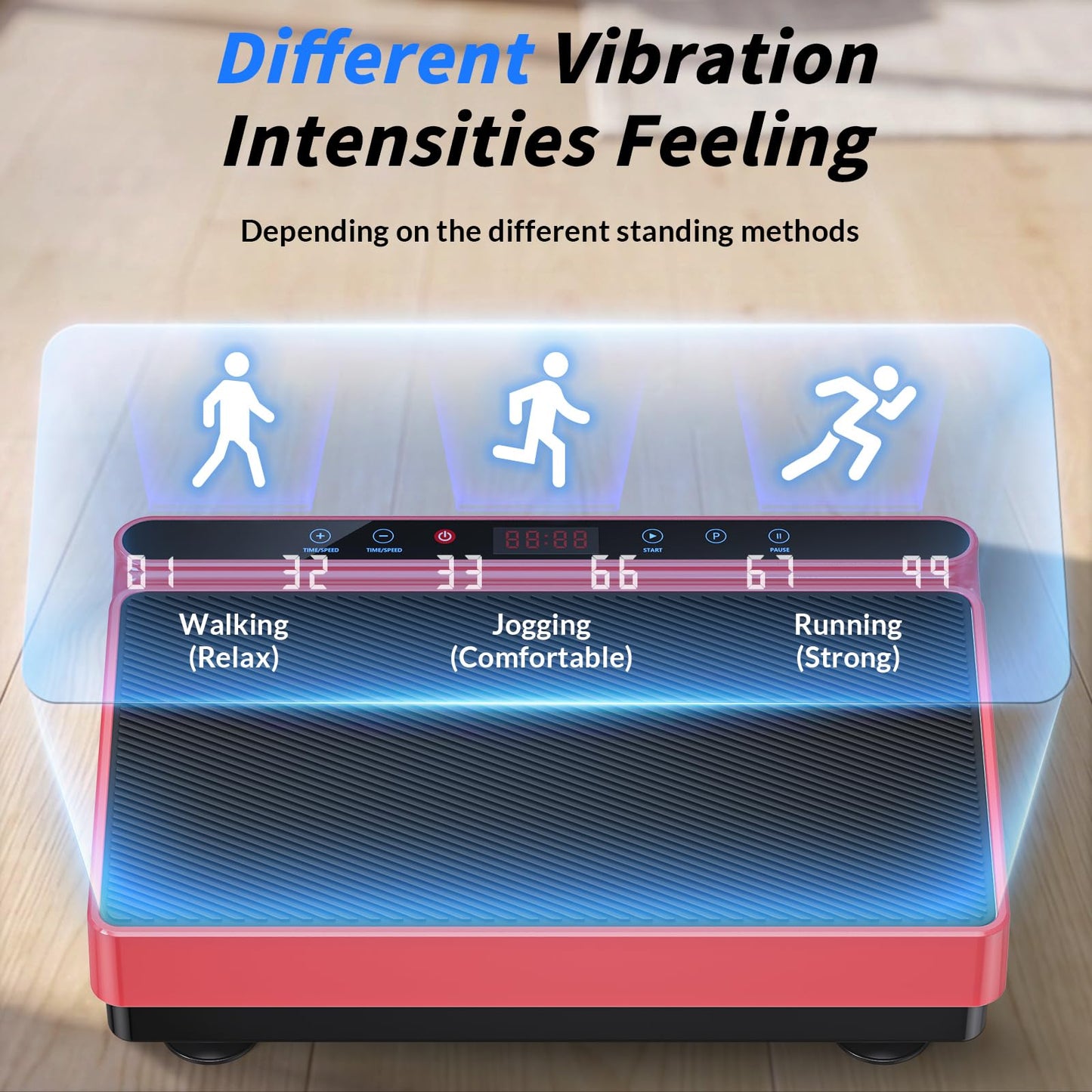 Vibration Plate Exercise Machine for Lymphatic Drainage, Full Body Shake Platform Board for Home Fitness, Fat Burning, 5 Program Modes and 99 Speed Levels