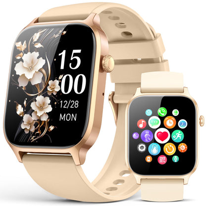 Smart Watches for Women Men, Fitness Tracker Watch with 110 Sports Modes, Step Counter/Sleep Monitor/Pedometer, IP68 Waterproof, Bluetooth Call & Music Control Smartwatch for iPhone/Android,Starlight