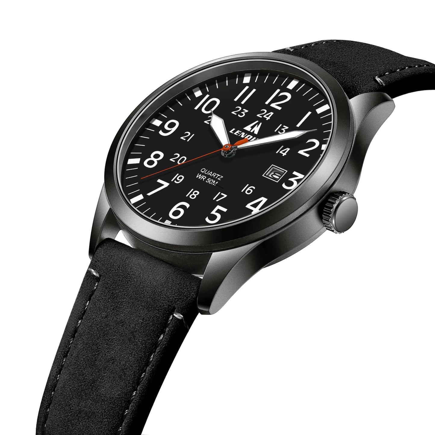 LN LENQIN Mens Watches Unisex Military Sport Nylon Strap Stylish Luminous Fashion Analog Quartz Watch for Men Waterproof Army Tactical Casual Wristwatch