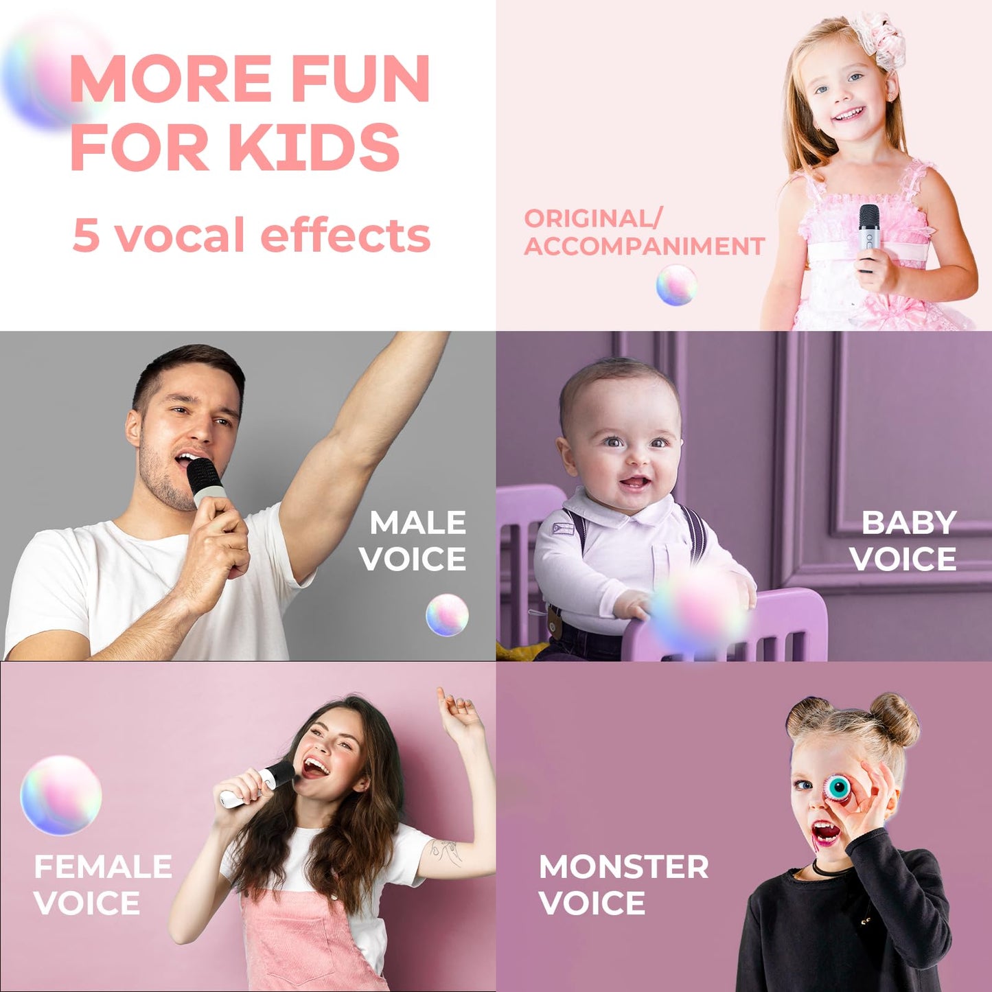 YLL Mini Karaoke Machine for Kids Adults, Portable Bluetooth Speaker with 2 Wireless Microphones, Trendy Birthday Gifts Toys for Girls Ages 3, 4, 5, 6, 7, 8, 9, 10+ Years Old Home Family Party (P-ink)