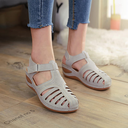 SHIBEVER Women's Wedge Sandals Summer: Closed Toe Sandals for Women Platform Dressy Wedge Size 5-11