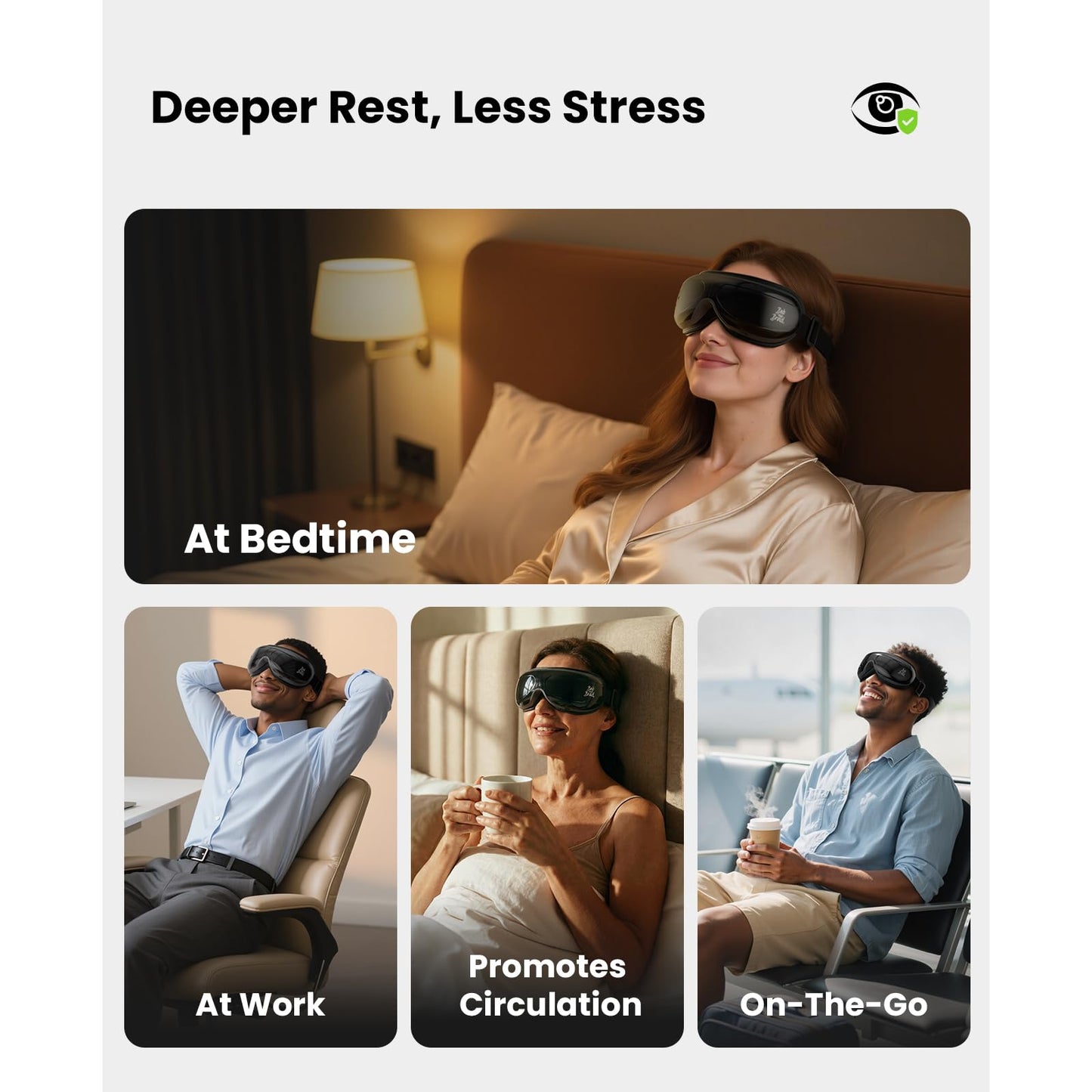 BOB AND BRAD Eye Massager with Heat FSA Eligible HSA, Birthday Gifts for Women Men Mom EyeOasis 2 Heated Eye Mask for Migraines with Music, Smart Migraine Massager for Dry Eyes Relief & Improve Sleep