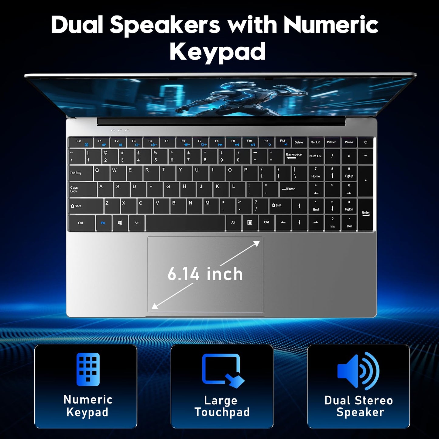 NIAKUN Laptop, Window 11 Pro Laptop Computer 2026, 15.6 Inch Lap Top, 16GB RAM 256GB SSD PC, M3-6Y30 Processor, FHD Display, WIFI5, BT4.2, Webcam, Office 365 for Business, School, Work, Student, Gray