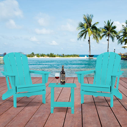 Apolimi Adirondack Outdoor Side Table, 2-Tier Sturdy Patio End Table Weather Resistant, 16.5" Solid Side Table for Patio, Pool, Porch