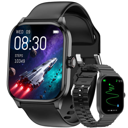 Smart Watch for Women Men, GPS Smartwatches with Heart Rate/SpO2/Sleep/Stress Monitor, 100+ Sports Fitness Watches, IP68 Waterproof Activity Tracker for Android/ iOS Phone (Silver, 1.96"_GPS+Map)