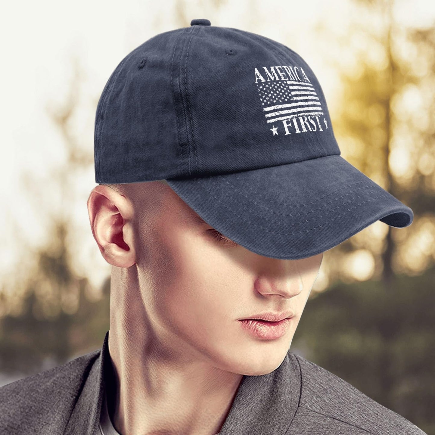 Funny Hat America Hats for Men Gifts for Dad Baseball Cap