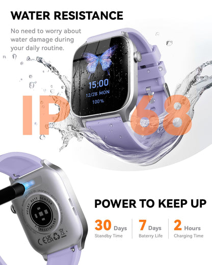 Smart Watches for Women Men, Fitness Tracker Watch with 110 Sports Modes, Step Counter/Sleep Monitor/Pedometer, IP68 Waterproof, Bluetooth Call & Music Control Smartwatch for iPhone/Android,Starlight