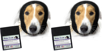 Happy Hoodie The Original Dog & Cat Calming Band - American Brand - Anxiety Relief/Noise Protection - Grooming - Thunder - Fireworks (Large, Black) - Since 2008