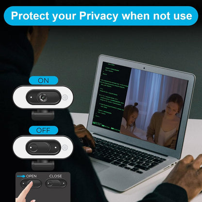 W4 2K Autofocus Webcam with Dual Mics & LED Light, 1080P 60fps/2K 50fps, USB Streaming Camera for PC, Laptop, Switch 2, Desktop - Plug and Play
