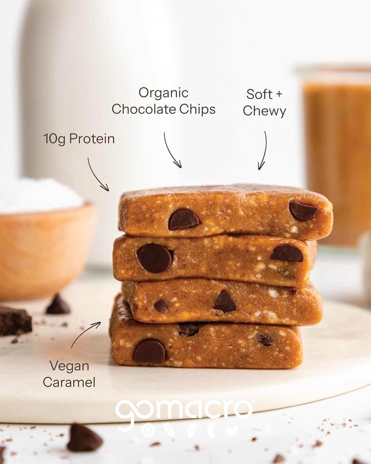 GoMacro MacroBar Organic Vegan Protein Bars - Coconut + Almond Butter + Chocolate Chips (2.3 Ounce Bars, 12 Count)