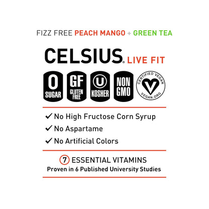 CELSIUS Sparkling Orange, Sugar Free Energy Drink, 12 Fl Oz (Pack of 12)