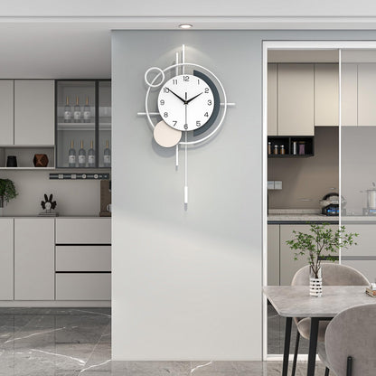 Wall Clock Decorative Large Modern Wall Clock Silent Non-Ticking Battery Operated Gold Unique Pendulum Clock for Living Room,Bedroom,Office,Kitchen,Bathroom,Wall Decor 13.8x21.9in