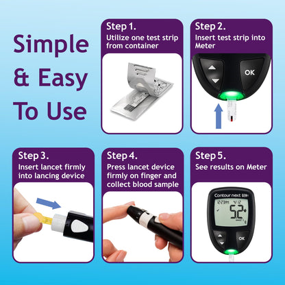 Ascensia Contour Next Blood Glucose Test Strips for Diabetes – 70 Count (1 Pack) - Accurate, No Coding, Second-Chance Sampling, Compatible with All Contour Next Meters for Easy Blood Sugar Testing