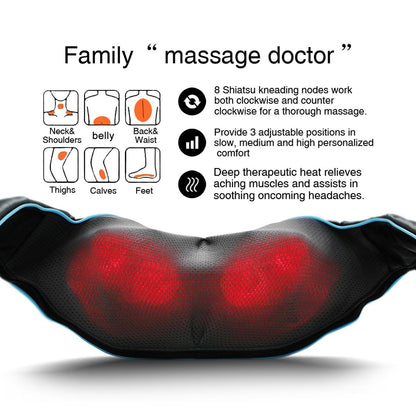 Mo Cuishle Women Men Gifts, Shiatsu Back Shoulder and Neck Massager with Heat, Electric Deep Tissue 4D Kneading Massage, Best Gifts for Mom Dad Wife Husband her Him, Christmas, Birthday (NOT Cordless)