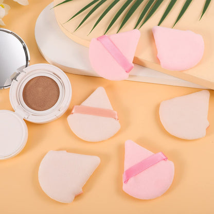 Pimoys 6 Pieces Powder Puff, Face Makeup Sponge Soft Velour Triangle Powder Puffs Beauty Sponge for Loose Powder (Black, Pink)