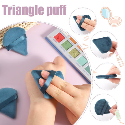 Pimoys 6 Pieces Powder Puff, Face Makeup Sponge Soft Velour Triangle Powder Puffs Beauty Sponge for Loose Powder (Black, Pink)