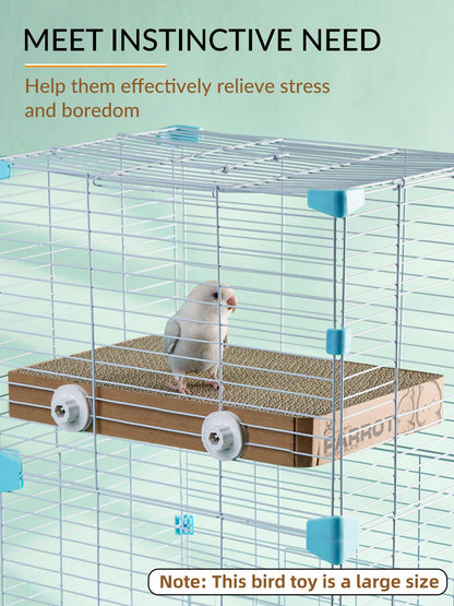 7.3 Inch Paper Bird Toys, Bird Platform, Parrot Toy, Help Birds Clean Beak, Release Stress, Reduce Boredom - Suitable for Budgie, Cockatiel, Lovebird, and Other Small to Medium-Sized Pet Birds