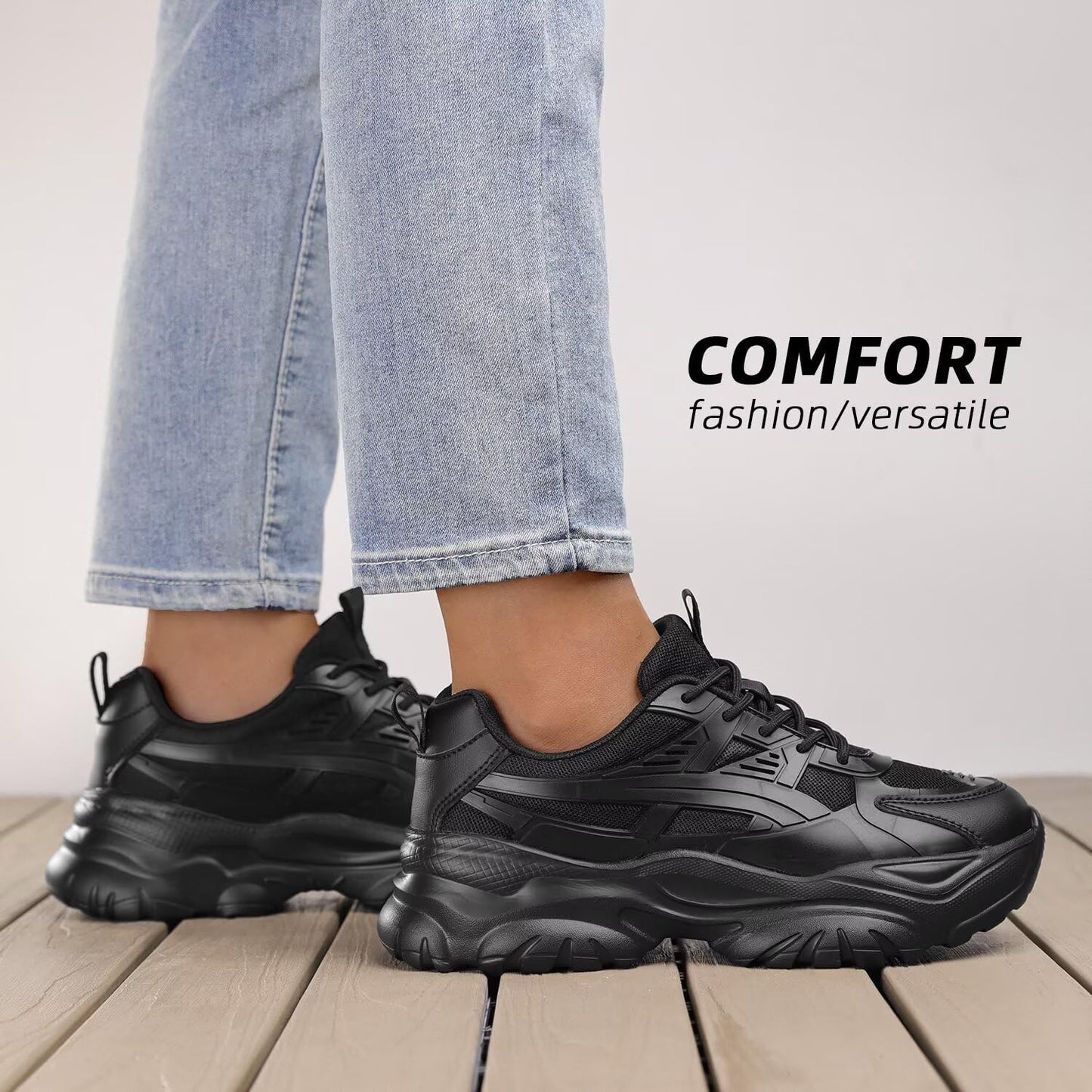 Women's Road Running Shoes Non Slip Ladies Walking Fashion Athletic Chunky Sneakers Work Gym Comfort Lightweight Mesh Soft Sole