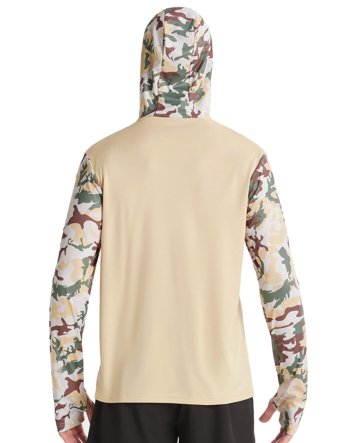 FISHEAL Men's Performance Fishing Hoodie Shirt - UPF 50+ UV Sun Protection Long Sleeve Shirts with Mesh Face Mask