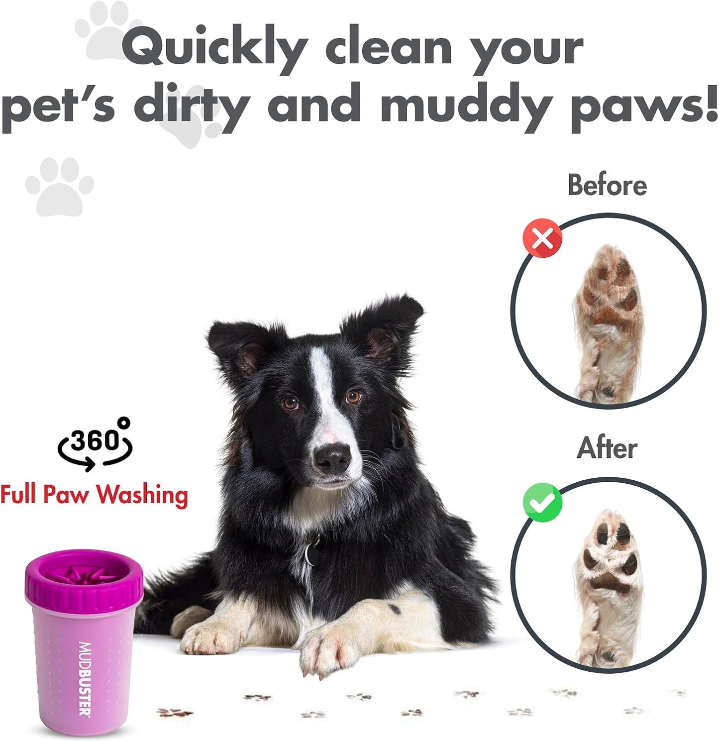 Dexas MudBuster Portable Dog Paw Cleaner - Premium Quality, Blue, Small Size for Pet Supplies and Accessories
