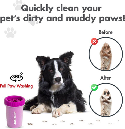 Dexas MudBuster Portable Dog Paw Cleaner - Premium Quality, Blue, Small Size for Pet Supplies and Accessories