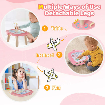 Kikidex Magnetic Drawing Board, Toddler Girl Toys for 1-3 Year Old, Doodle Board Pad Learning and Educational Toys for 1 2 3 Year Old Baby Kids Birthday Gift (Light Blue)