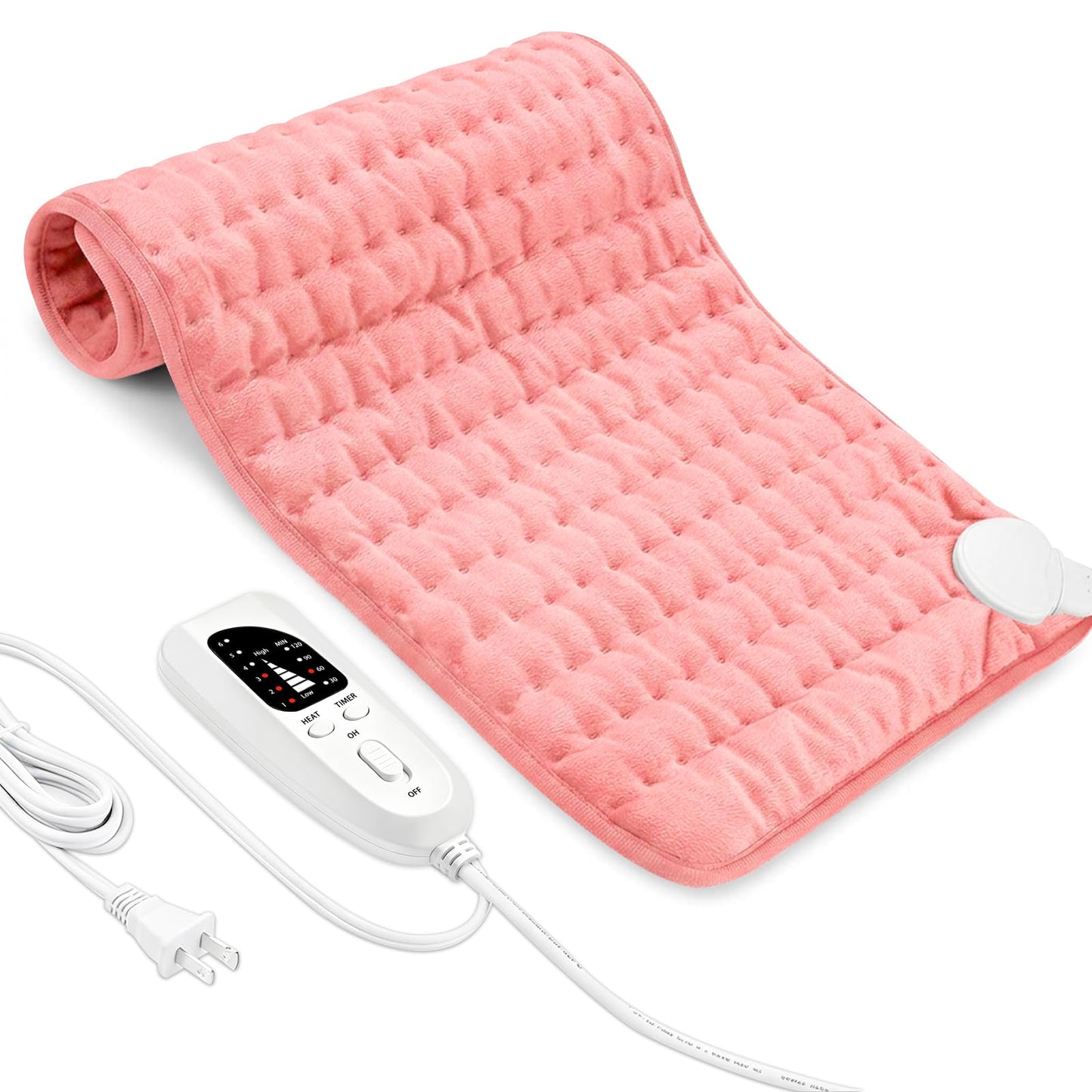 Electric Heating pad with 6 Heat Settings, Auto Shut Off, Dry Electric Heating for Back Neck Knee Arms Legs Shoulder Heat Pads for Christmas Birthday Father Mother's Day (24"X12", Gray Green)