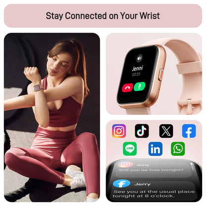 Tensky Smart Watch for Men/Women Android/iPhone/Samsung, Alexa Built-in, 1.8" Touch Screen Fitness Tracker with Answer/Make Calls, 3ATM Waterproof Heart Rate/Sleep/SpO2 Monitor, 120+ Sport Modes