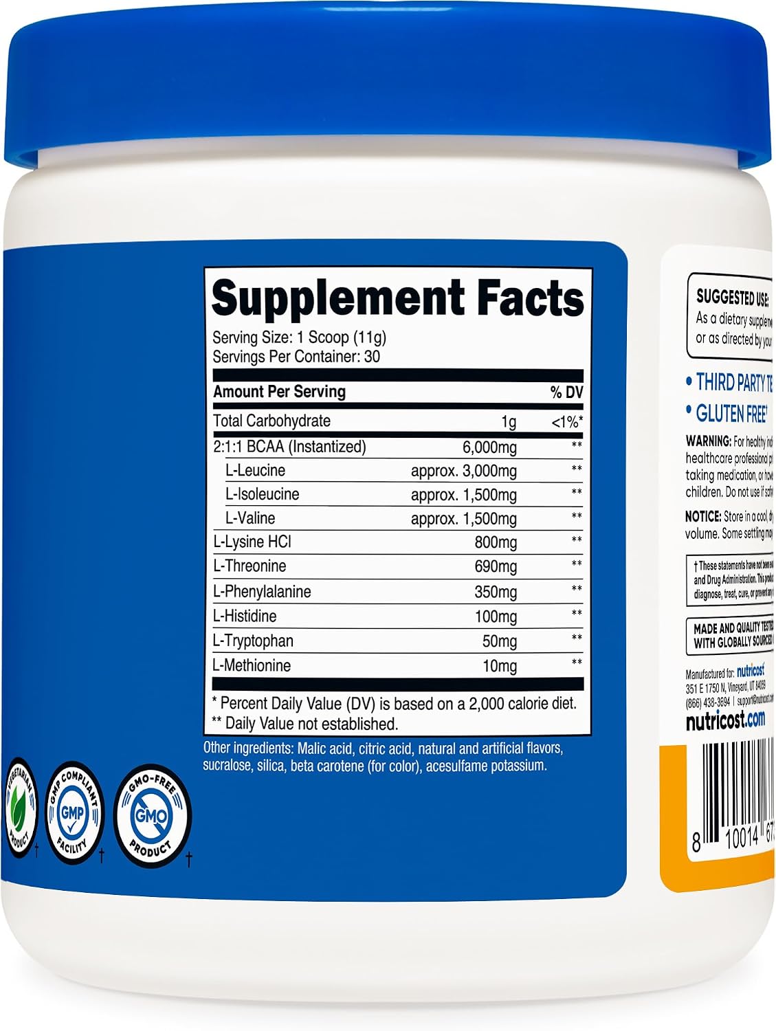 Nutricost EAA Powder 30 Servings (Fruit Punch) - Essential Amino Acids - Non-GMO, Gluten Free, Vegetarian Friendly (Pack of 2)