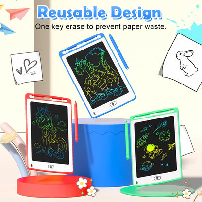 4 Pack LCD Writing Tablet for Kids, 8.5 Inch Colorful Doodle Board Drawing Tablet, Educational Learning Toys Birthday Gifts for Boys Girls Age 3 4 5 6 7 8