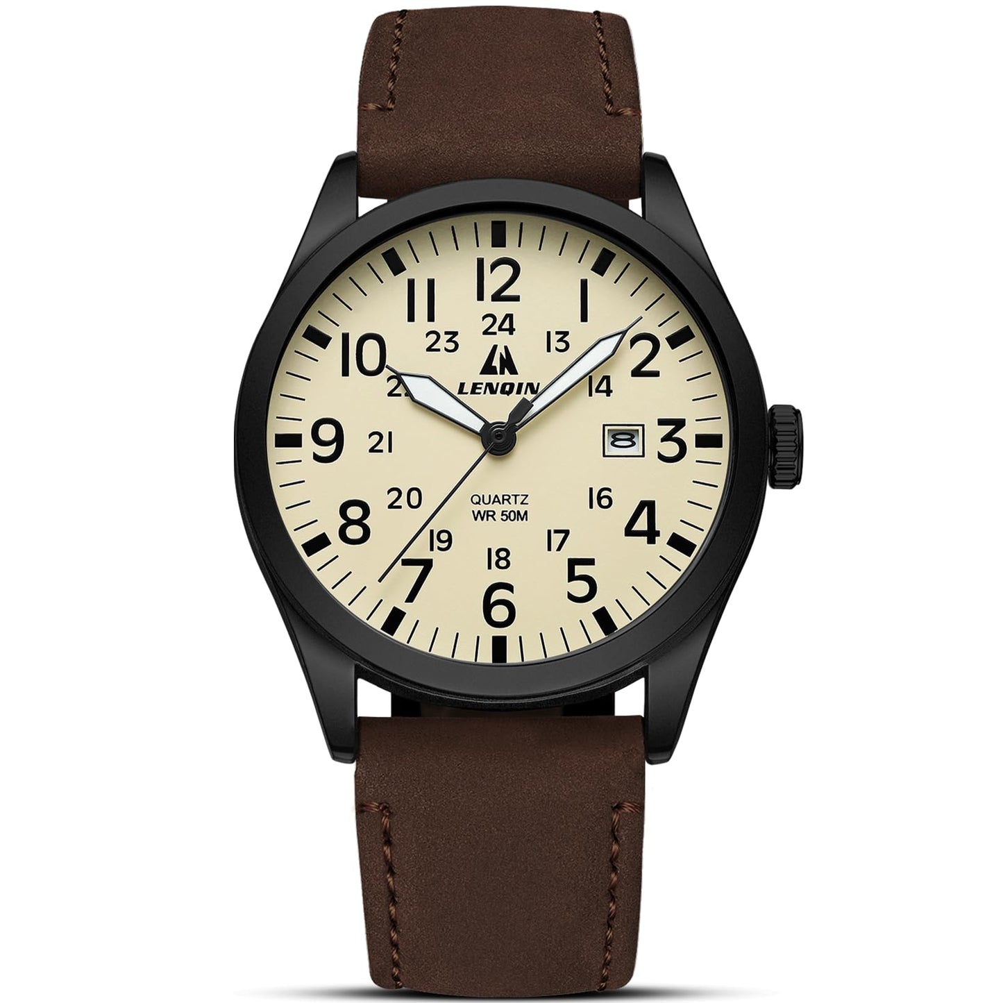 LN LENQIN Mens Watches Unisex Military Sport Nylon Strap Stylish Luminous Fashion Analog Quartz Watch for Men Waterproof Army Tactical Casual Wristwatch