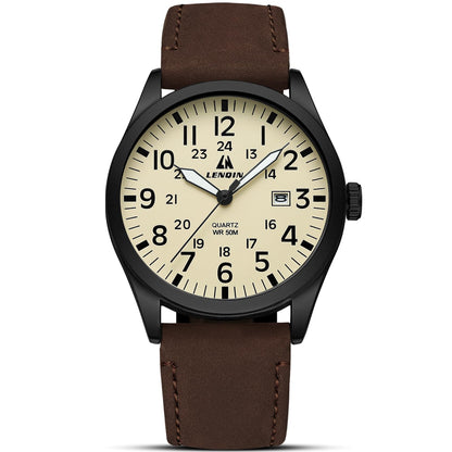LN LENQIN Mens Watches Unisex Military Sport Nylon Strap Stylish Luminous Fashion Analog Quartz Watch for Men Waterproof Army Tactical Casual Wristwatch
