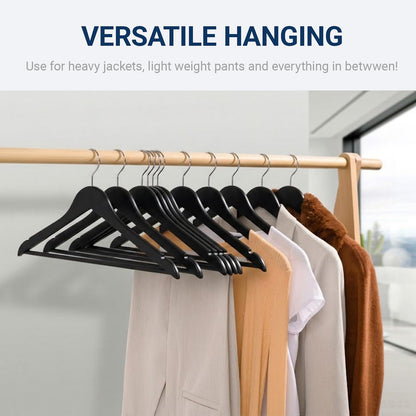 Amber Home 30 Pack Wooden Coat Hangers, Natural Wood Suit Hangers with Non-Slip Pant Bar, Clothes Hangers for Closet Organization, Shirts, Jackets, Dresses, and Pants (Natural, 30)