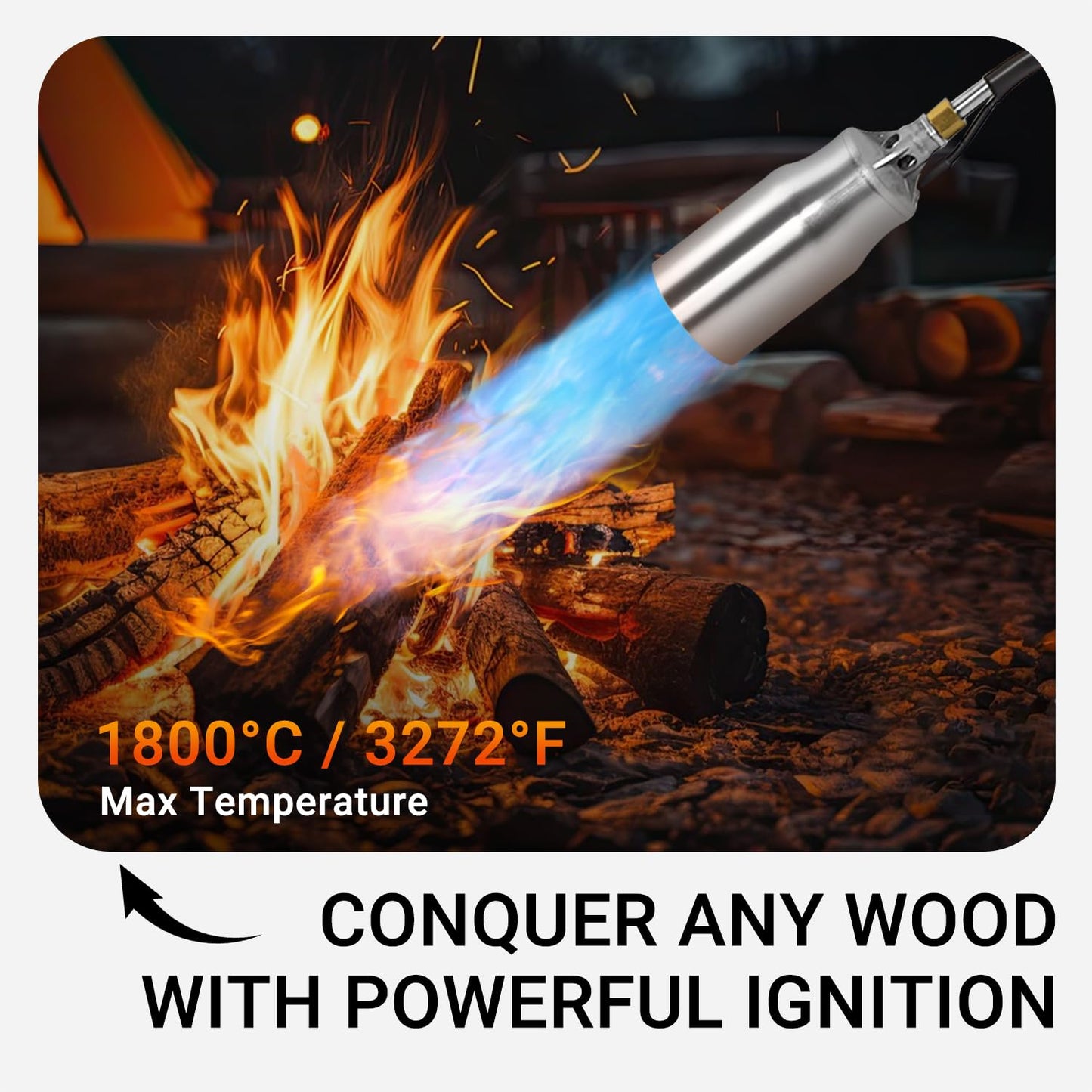 Sondiko Propane Torch Weed Burner, High Output Weed Torch Flamethrower, 30" Detachable Long Arm Heavy Duty Blow Torch For Garden, Wood, Ice, Snow, Melting(PROPANE TANK NOT INCLUDED)