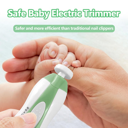 Electric Nail File Drill for Baby No Sharp Claws Hurt, 6 in 1 Safety Cutter Trimmer Clipper for Toes and Fingers (Blue)