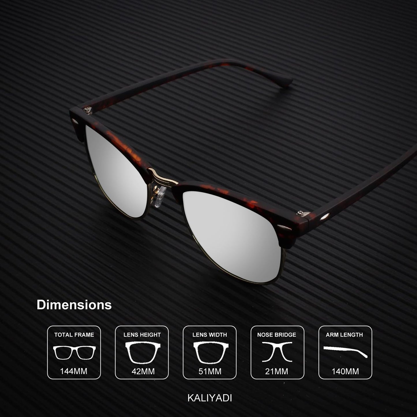 KALIYADI Polarized Sunglasses for Men and Women Semi-Rimless Frame Driving Sun glasses UV Blocking