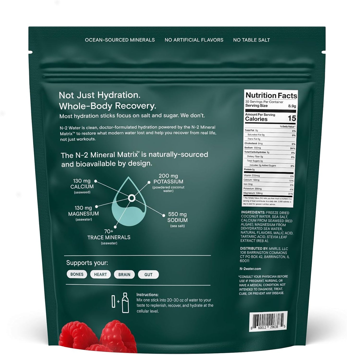 Mineral Hydration Packets – Electrolyte Powder Drink Mix with Calcium, Magnesium, Potassium – No Added Sugar, Natural Ingredients - Variety Pack (12 Packets)