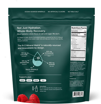 Mineral Hydration Packets – Electrolyte Powder Drink Mix with Calcium, Magnesium, Potassium – No Added Sugar, Natural Ingredients - Variety Pack (12 Packets)