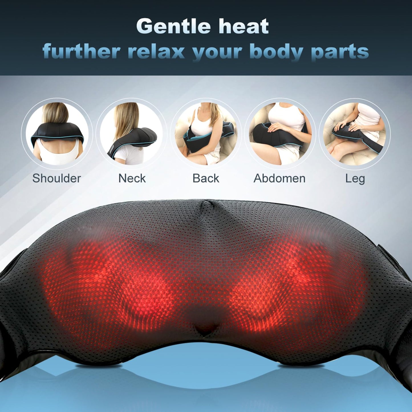 Mo Cuishle Women Men Gifts, Shiatsu Back Shoulder and Neck Massager with Heat, Electric Deep Tissue 4D Kneading Massage, Best Gifts for Mom Dad Wife Husband her Him, Christmas, Birthday (NOT Cordless)