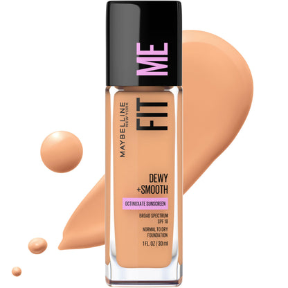 Maybelline Fit Me Dewy + Smooth Liquid Foundation Makeup, Classic Ivory, 1 Count (Packaging May Vary)