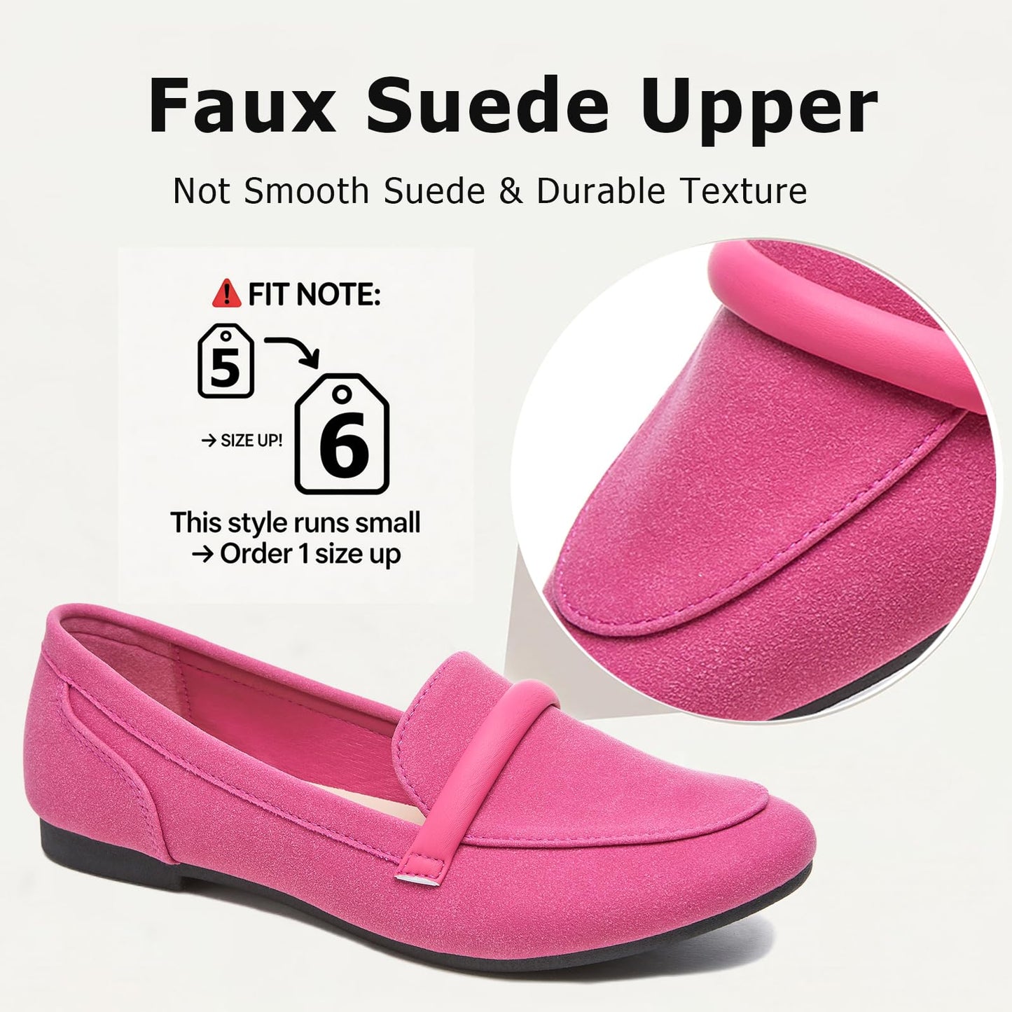 Women's Slip on Flats Shoes Runs Small Faux Suede Ballet Flats Fashion Business Casual Comfortable Flats Dressy Loafers for Women