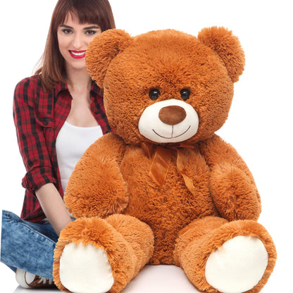 Toys Studio 47 Inch Big Teddy Bear Giant Stuffed Animal for Girls, 4 Feet Large Teddy Bear Baby Shower Party Decorations Kids Women Girlfriend Christmas Valentines Gifts, Light Brown