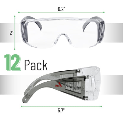UNCO- Safety Goggles Over Glasses, Protective Goggles, Anti Fog, Work, Safety Glasses Over