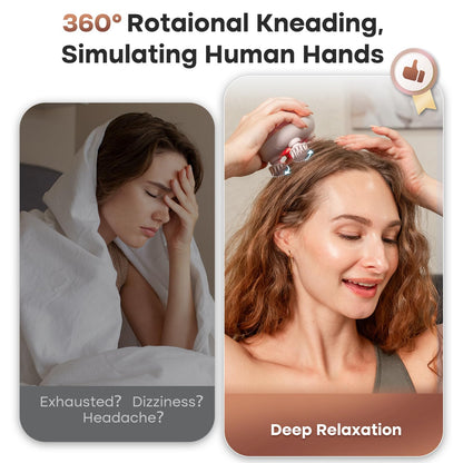 arboleaf Electric Scalp Massager Head Massager Scalp Stress Relax, 5 in 1 Kneading 128 Massage Nodes, Waterproof Hair Massage with 8 Removable Claws Cat Scratcher, Gift for Dad Mom