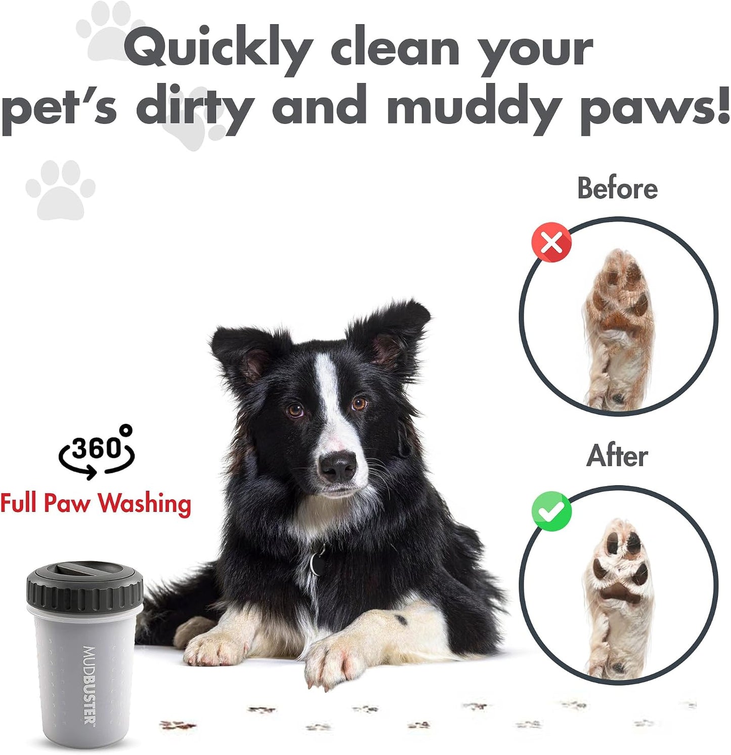 Dexas MudBuster Portable Dog Paw Cleaner - Premium Quality, Blue, Small Size for Pet Supplies and Accessories