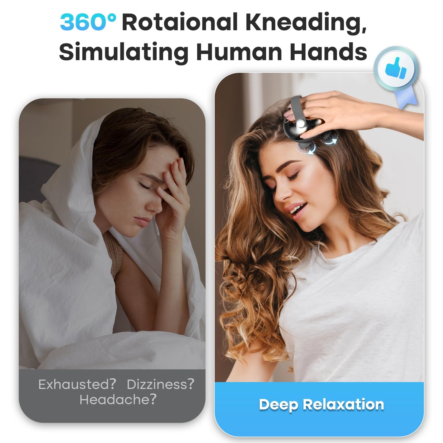 arboleaf Electric Scalp Massager Head Massager Scalp Stress Relax, 5 in 1 Kneading 128 Massage Nodes, Waterproof Hair Massage with 8 Removable Claws Cat Scratcher, Gift for Dad Mom
